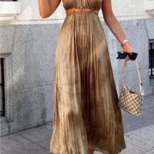 Zara khaki dress sz medium